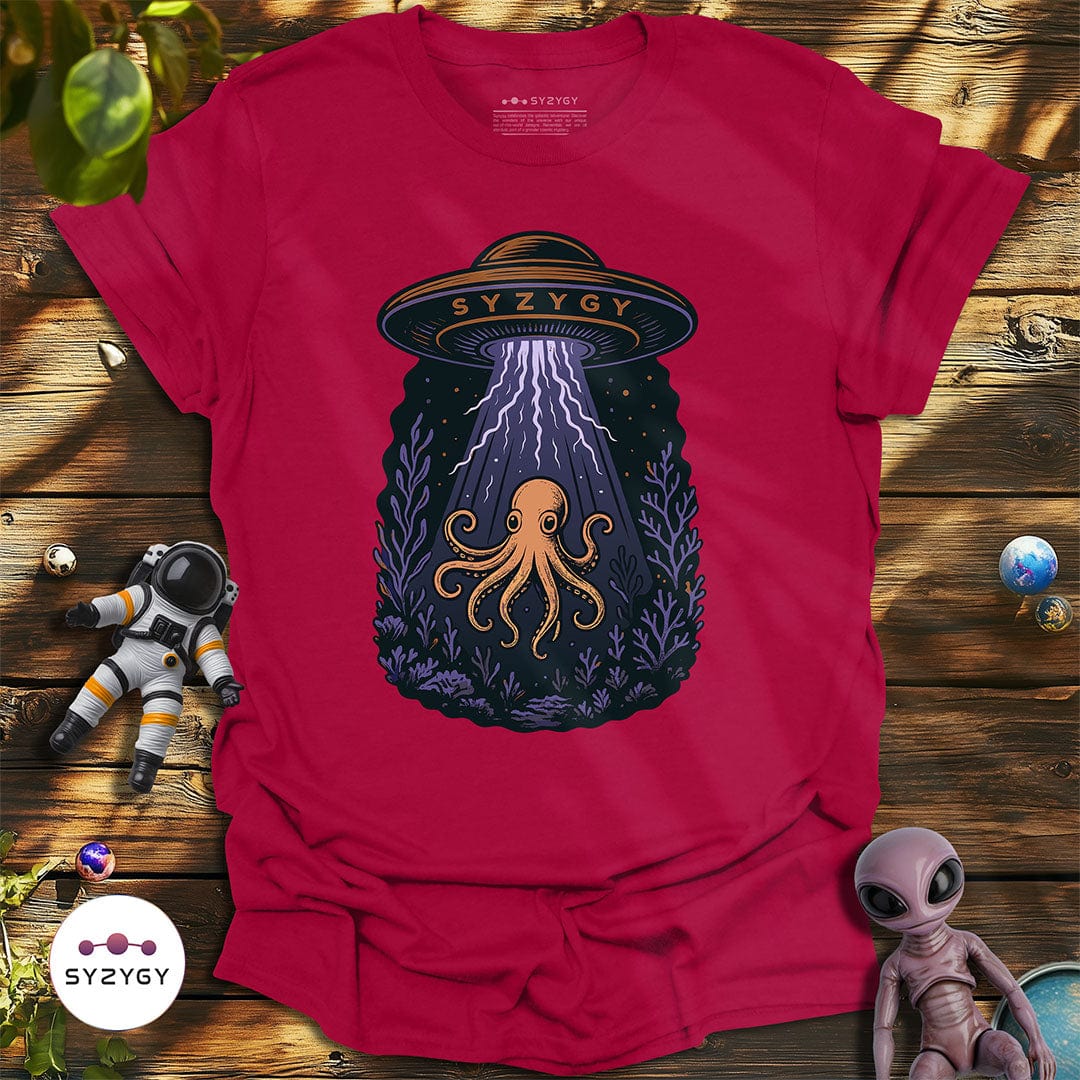 Syzygy Supply T-Shirt Antique Cherry Red / S Undersea Encounter T-shirt Space Aliens UFO Apparel