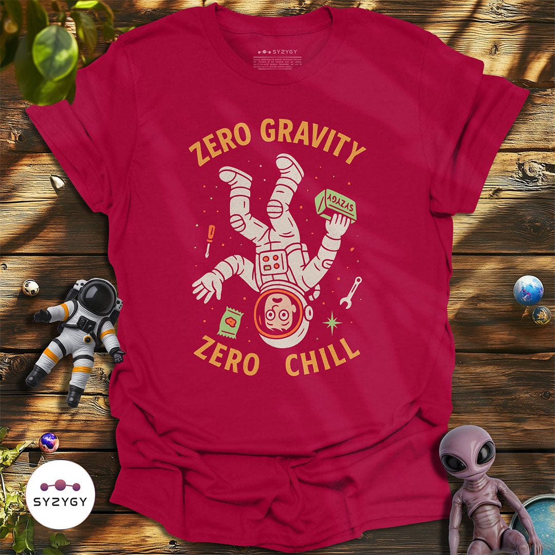 Syzygy Supply T-Shirt Antique Cherry Red / S Zero Gravity, Zero Chill T-shirt Space Aliens UFO Apparel