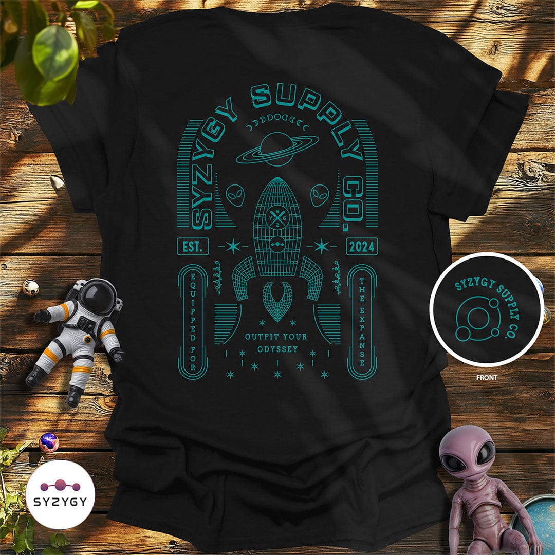 Syzygy Supply T-Shirt Black / S Equipped for the Expanse T-shirt Space Aliens UFO Apparel