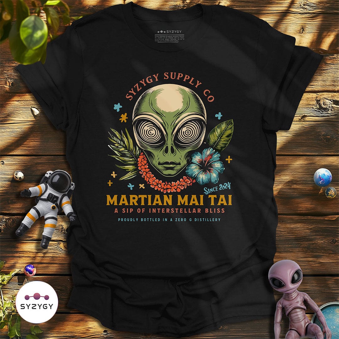 Syzygy Supply T-Shirt Black / S Martian Mai Tai T-shirt Space Aliens UFO Apparel