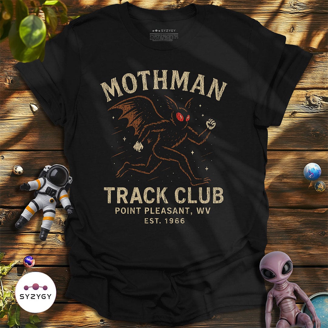 Syzygy Supply T-Shirt Black / S Mothman Track Club T-shirt Space Aliens UFO Apparel