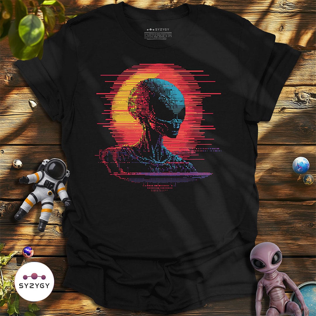 Syzygy Supply T-Shirt Black / S Pixelated Presence T-shirt Space Aliens UFO Apparel