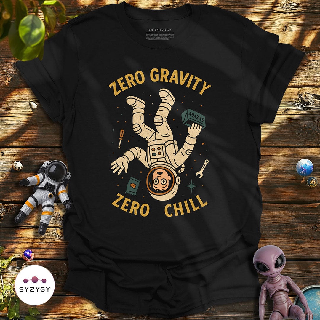 Syzygy Supply T-Shirt Black / S Zero Gravity, Zero Chill T-shirt Space Aliens UFO Apparel