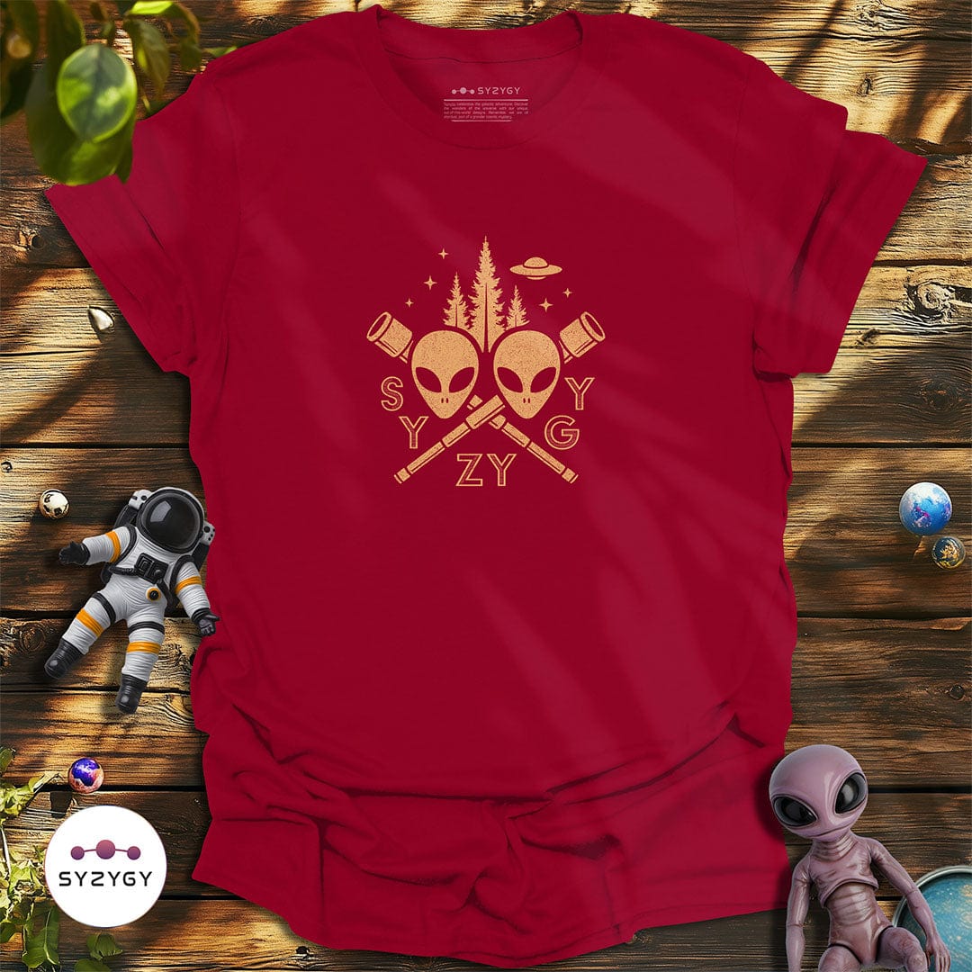 Syzygy Supply T-Shirt Cardinal Red / S Stargazer's Mark T-shirt Space Aliens UFO Apparel