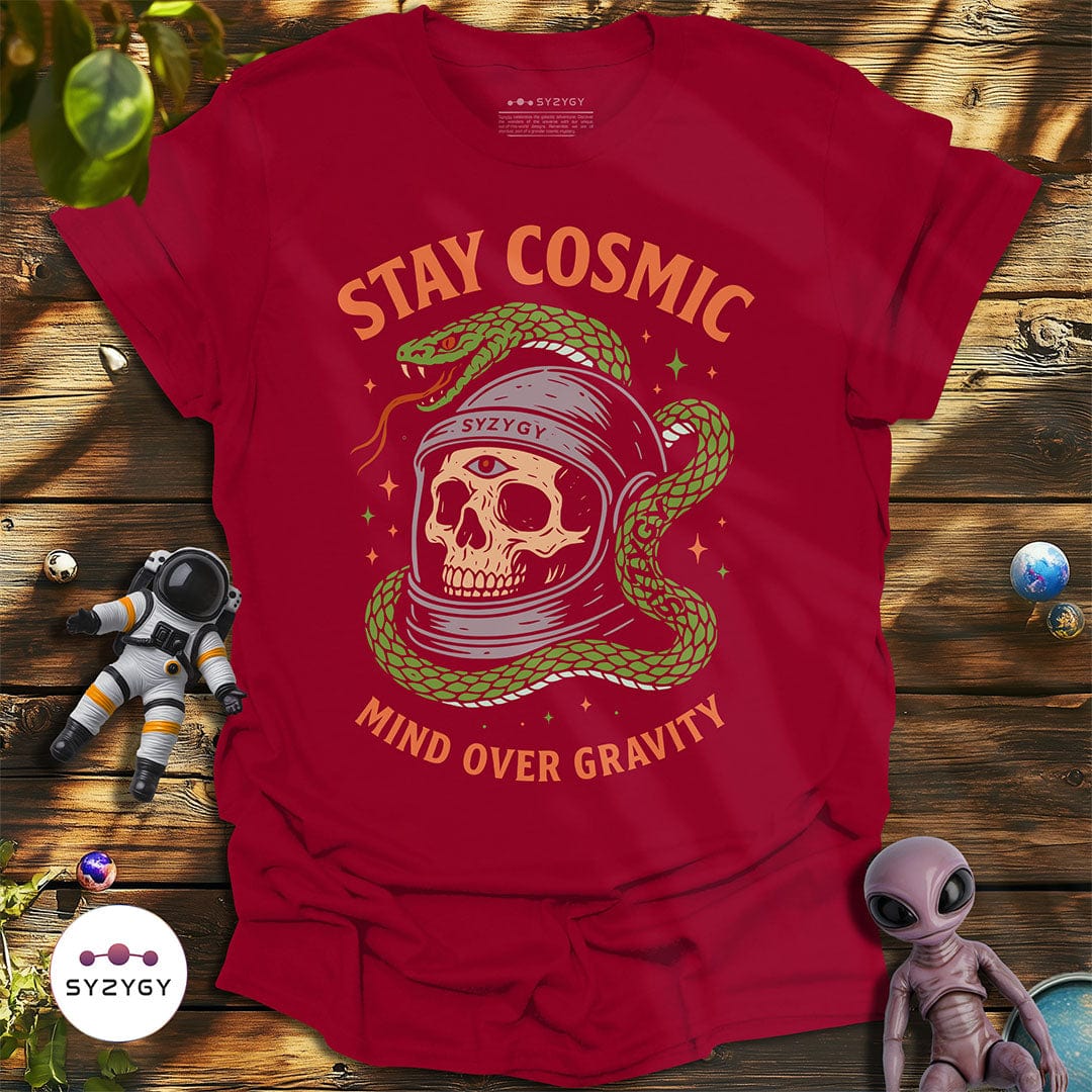 Syzygy Supply T-Shirt Cardinal Red / S Stay Cosmic T-shirt Space Aliens UFO Apparel