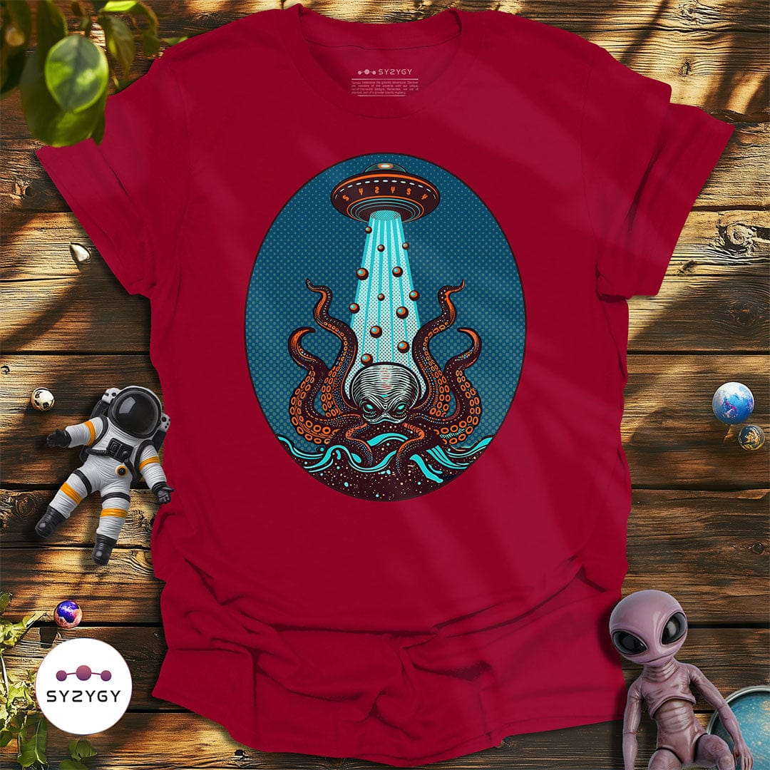 Syzygy Supply T-Shirt Cardinal Red / S Tentacle Takeover T-shirt Space Aliens UFO Apparel