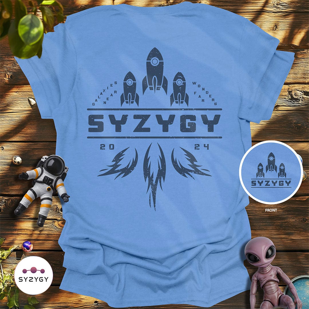 Syzygy Supply T-Shirt Carolina Blue / S Triple Burn T-shirt Space Aliens UFO Apparel