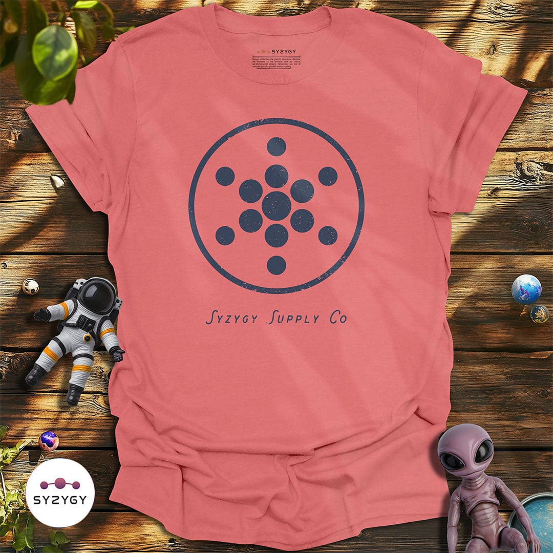 Syzygy Supply T-Shirt Coral Silk / S Geometric Whisper T-shirt Space Aliens UFO Apparel