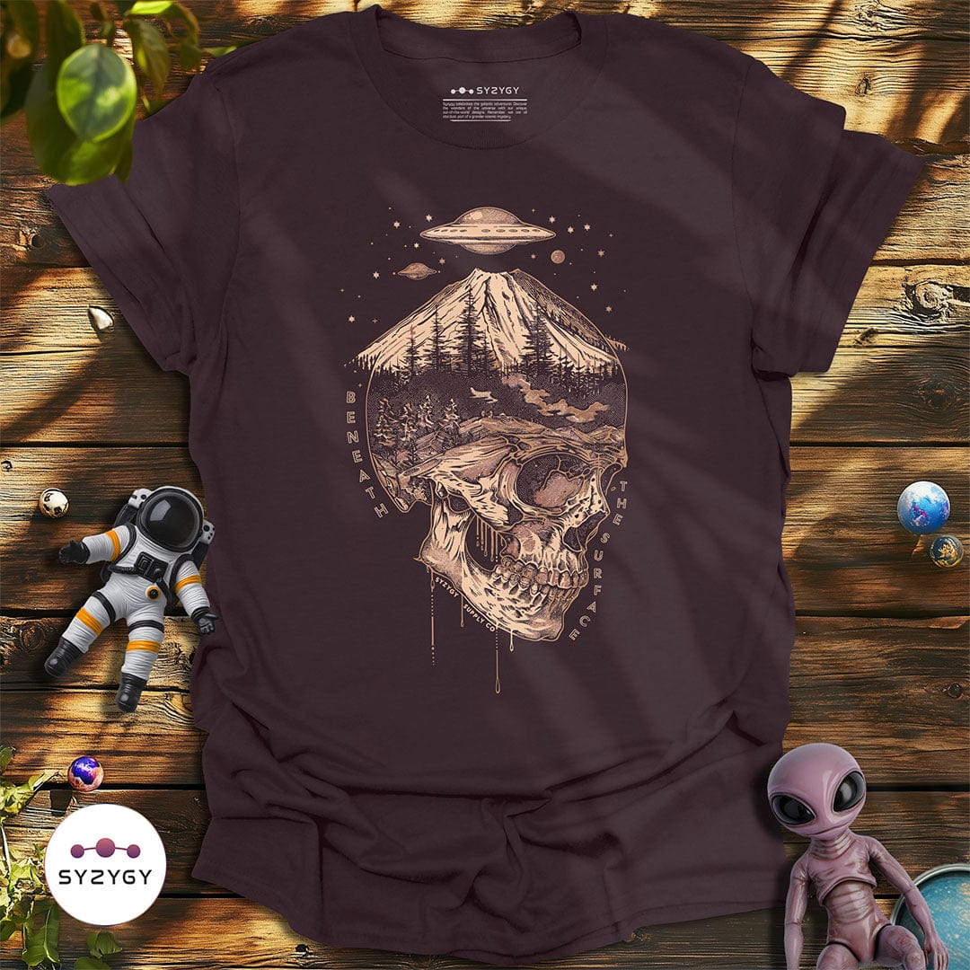 Syzygy Supply T-Shirt Dark Chocolate / S Beneath the Surface T-shirt Space Aliens UFO Apparel