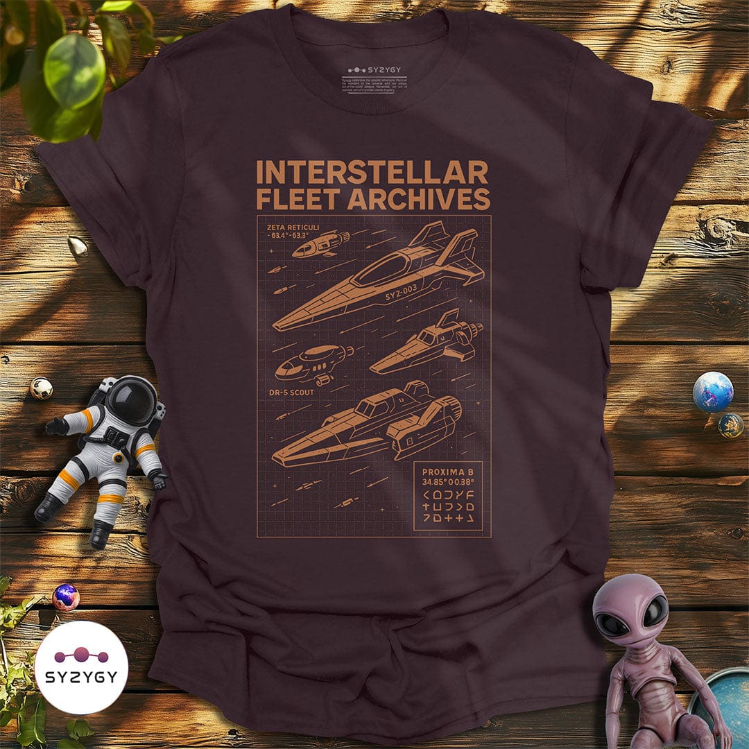 Syzygy Supply T-Shirt Dark Chocolate / S Interstellar Fleet Archive T-shirt Space Aliens UFO Apparel