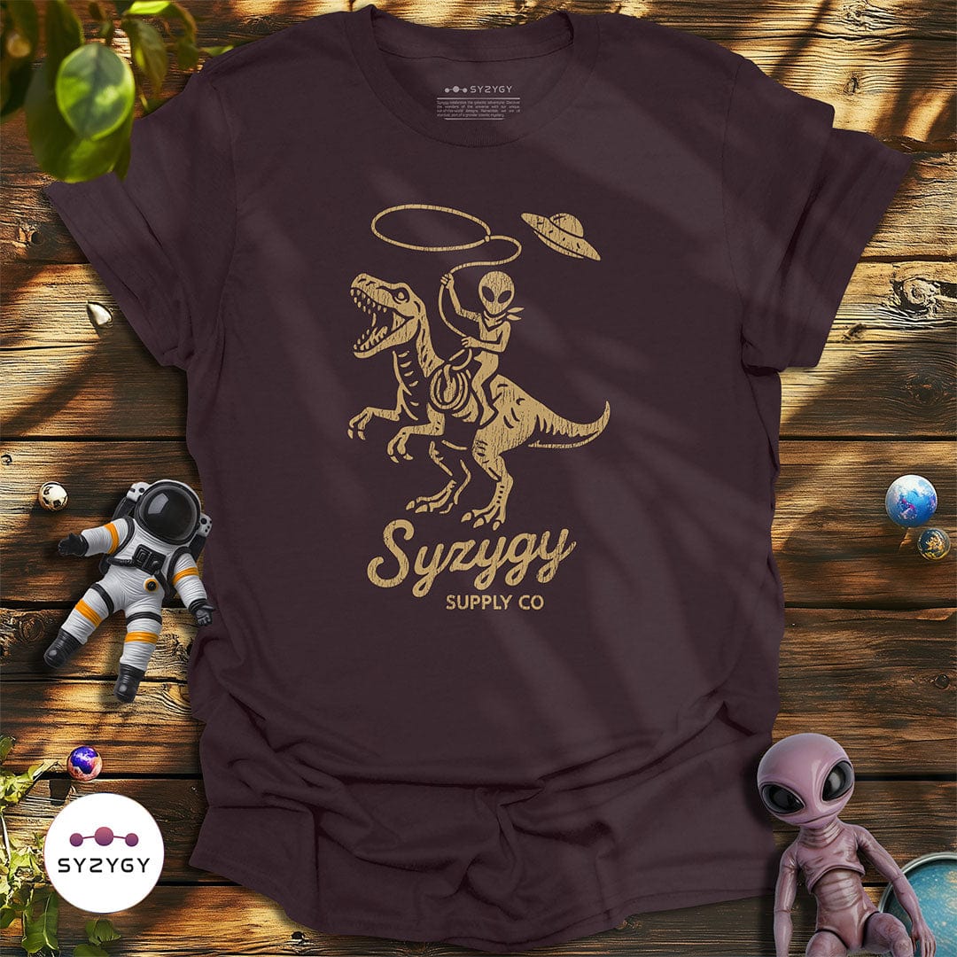 Syzygy Supply T-Shirt Dark Chocolate / S Jurassic Space Cowboy T-shirt Space Aliens UFO Apparel