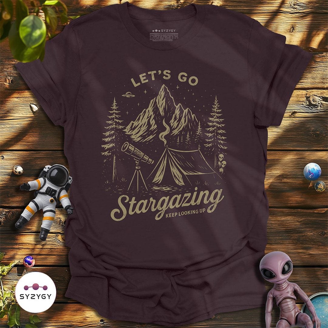 Syzygy Supply T-Shirt Dark Chocolate / S Let's Go Stargazing T-shirt Space Aliens UFO Apparel