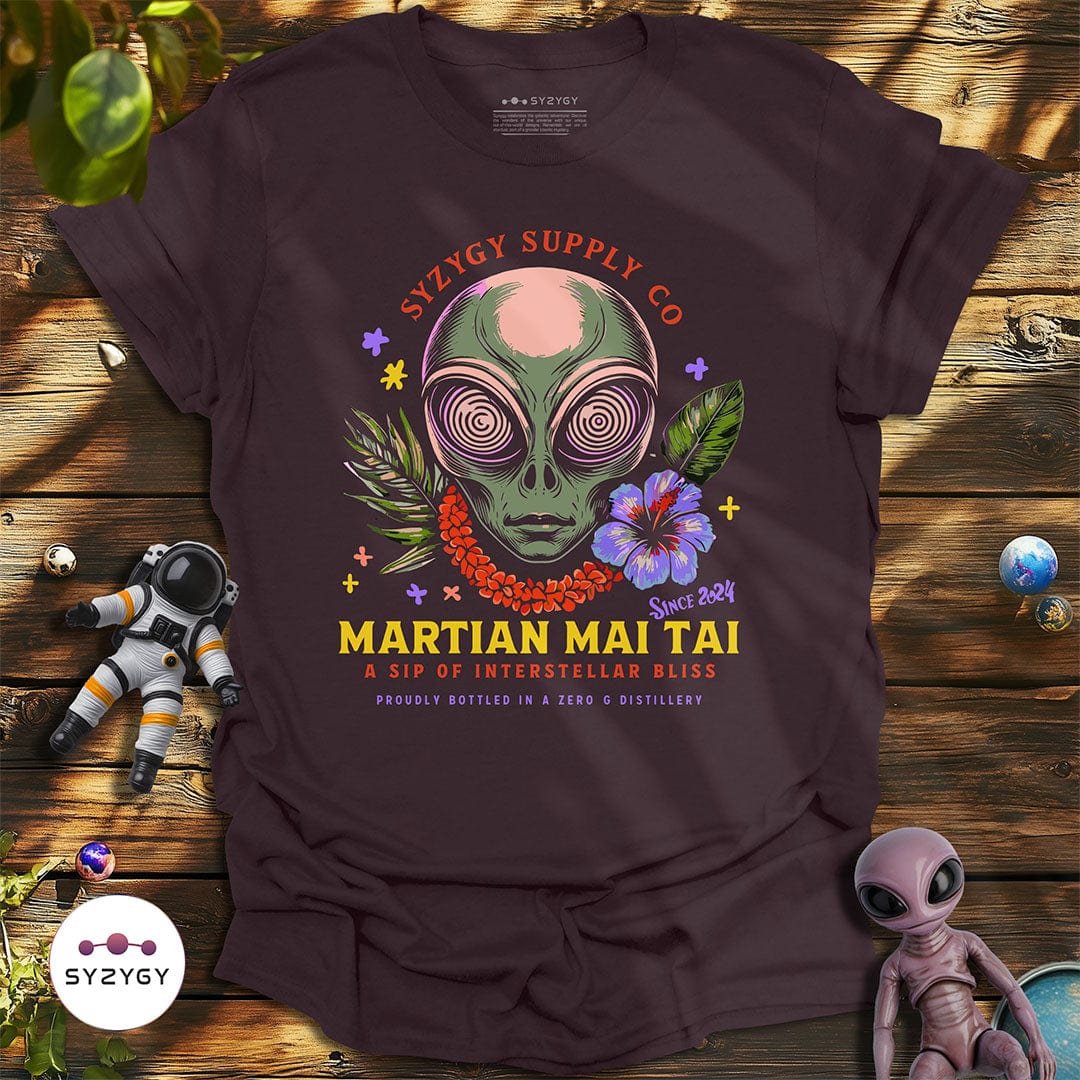 Syzygy Supply T-Shirt Dark Chocolate / S Martian Mai Tai T-shirt Space Aliens UFO Apparel