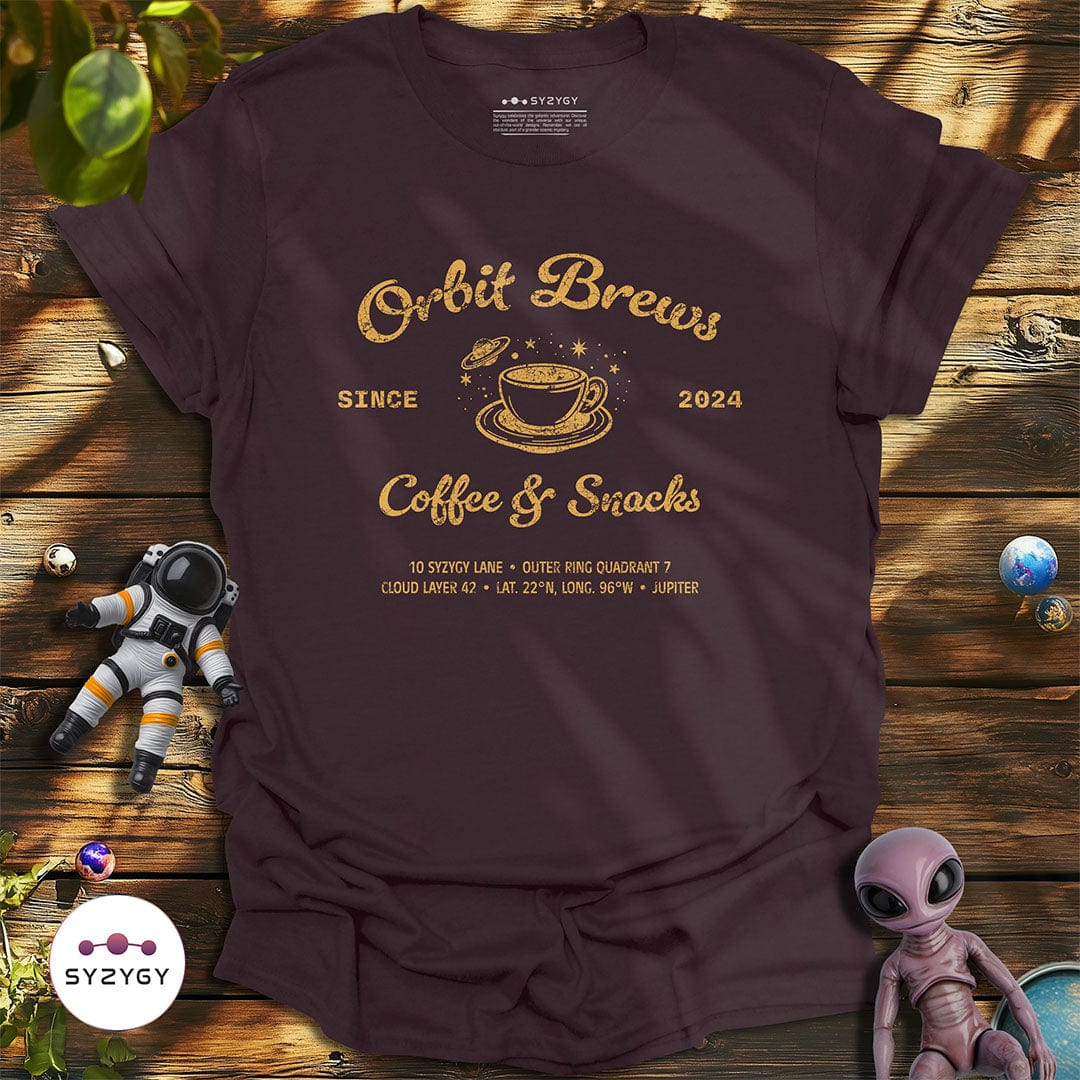 Syzygy Supply T-Shirt Dark Chocolate / S Orbit Brews T-shirt Space Aliens UFO Apparel