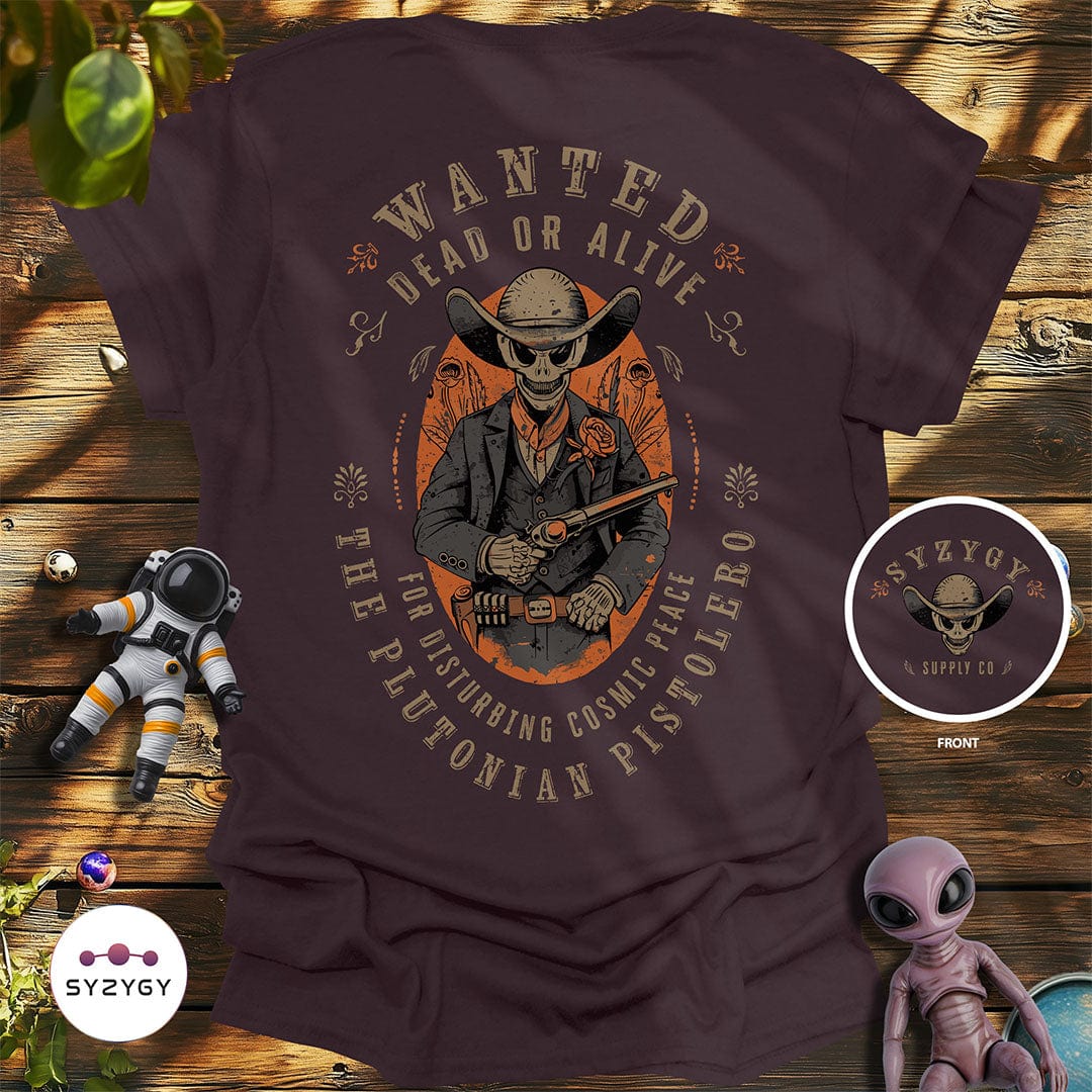 Syzygy Supply T-Shirt Dark Chocolate / S Plutonian Pistolero T-shirt Space Aliens UFO Apparel