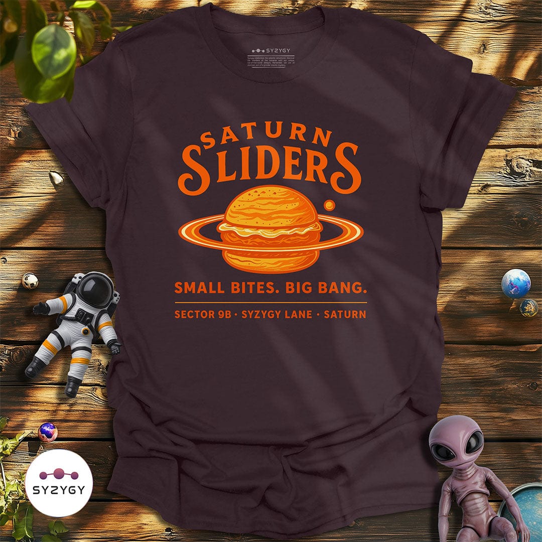 Syzygy Supply T-Shirt Dark Chocolate / S Saturn Sliders T-shirt Space Aliens UFO Apparel
