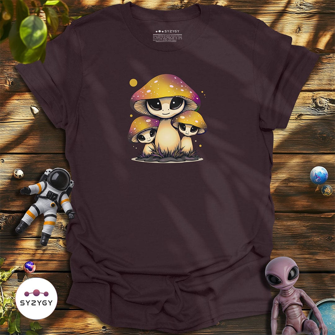 Syzygy Supply T-Shirt Dark Chocolate / S Space Shrooms T-shirt Space Aliens UFO Apparel
