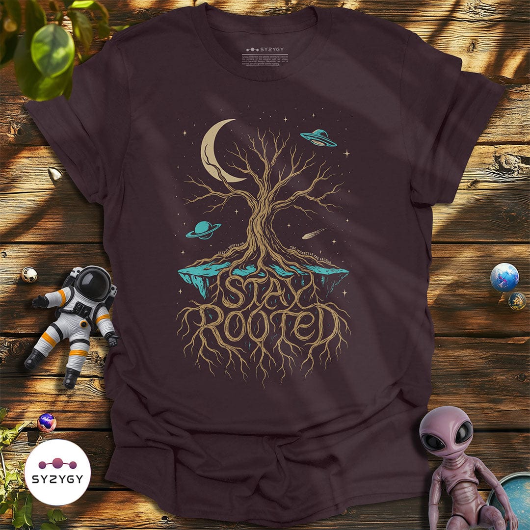 Syzygy Supply T-Shirt Dark Chocolate / S Stay Rooted T-shirt Space Aliens UFO Apparel