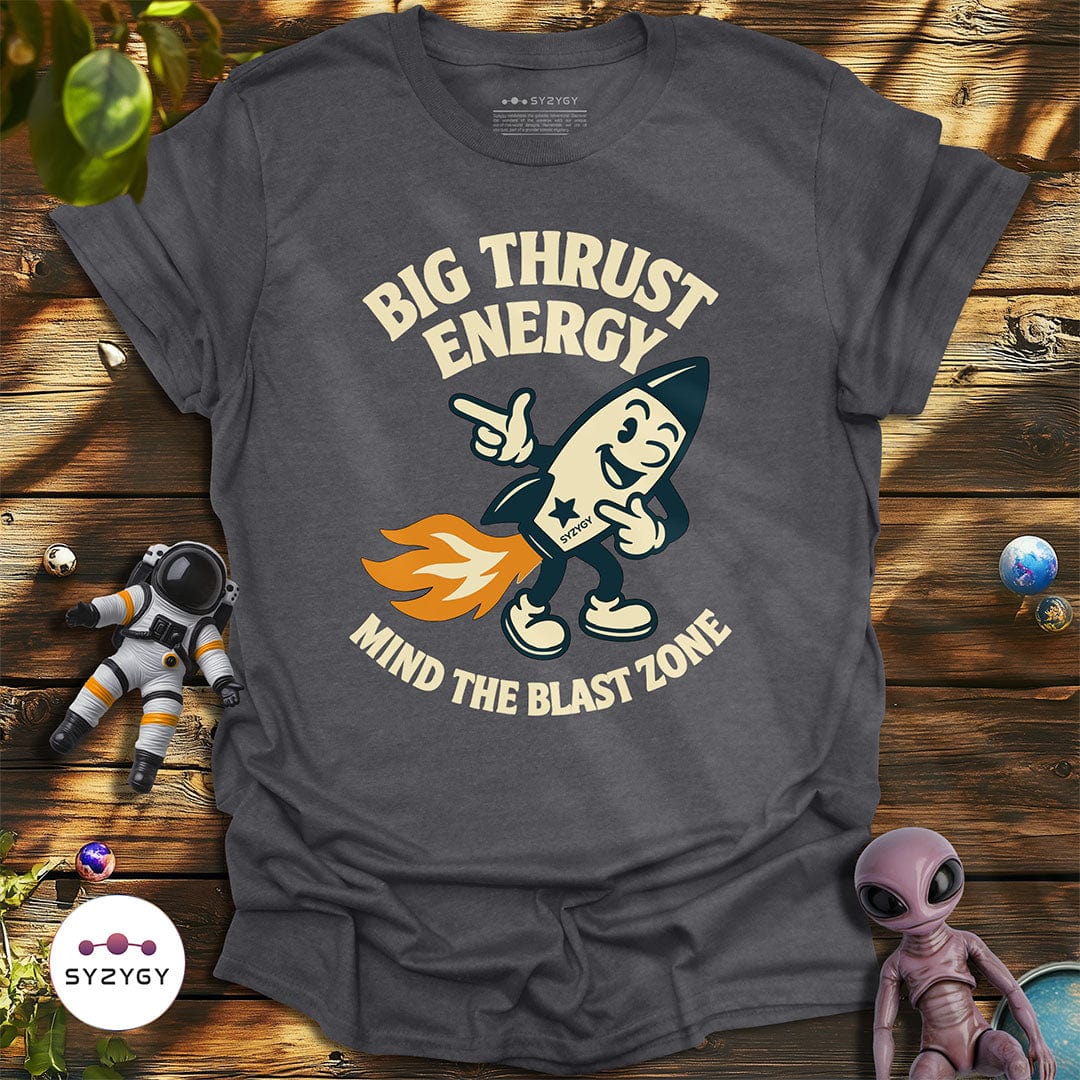 Syzygy Supply T-Shirt Dark Heather Grey / S Big Thrust Energy T-shirt Space Aliens UFO Apparel