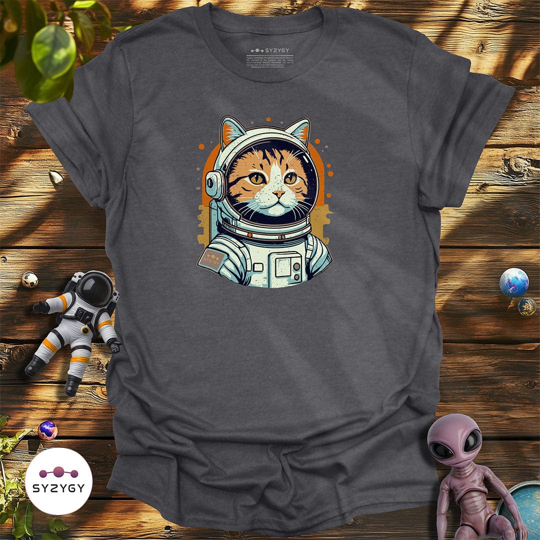 Syzygy Supply T-Shirt Dark Heather Grey / S Catstronaut T-shirt Space Aliens UFO Apparel