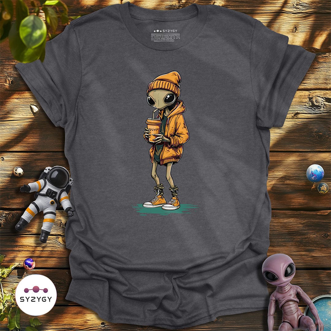 Syzygy Supply T-Shirt Dark Heather Grey / S Chillin' Among Us T-shirt Space Aliens UFO Apparel