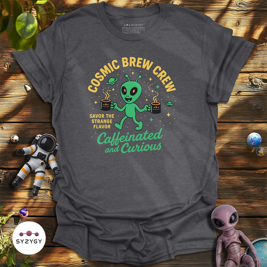 Syzygy Supply T-Shirt Dark Heather Grey / S Cosmic Brew Crew T-shirt Space Aliens UFO Apparel