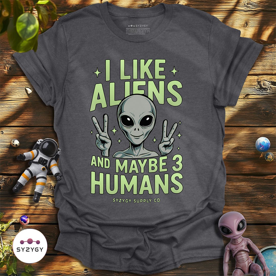 Syzygy Supply T-Shirt Dark Heather Grey / S I Like Aliens T-shirt Space Aliens UFO Apparel