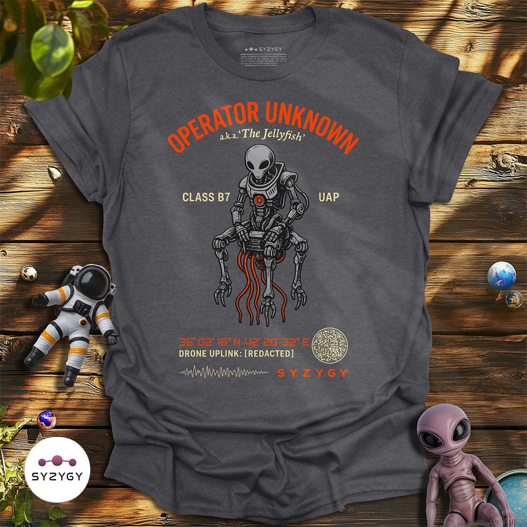 Syzygy Supply T-Shirt Dark Heather Grey / S Operator Unknown T-shirt Space Aliens UFO Apparel