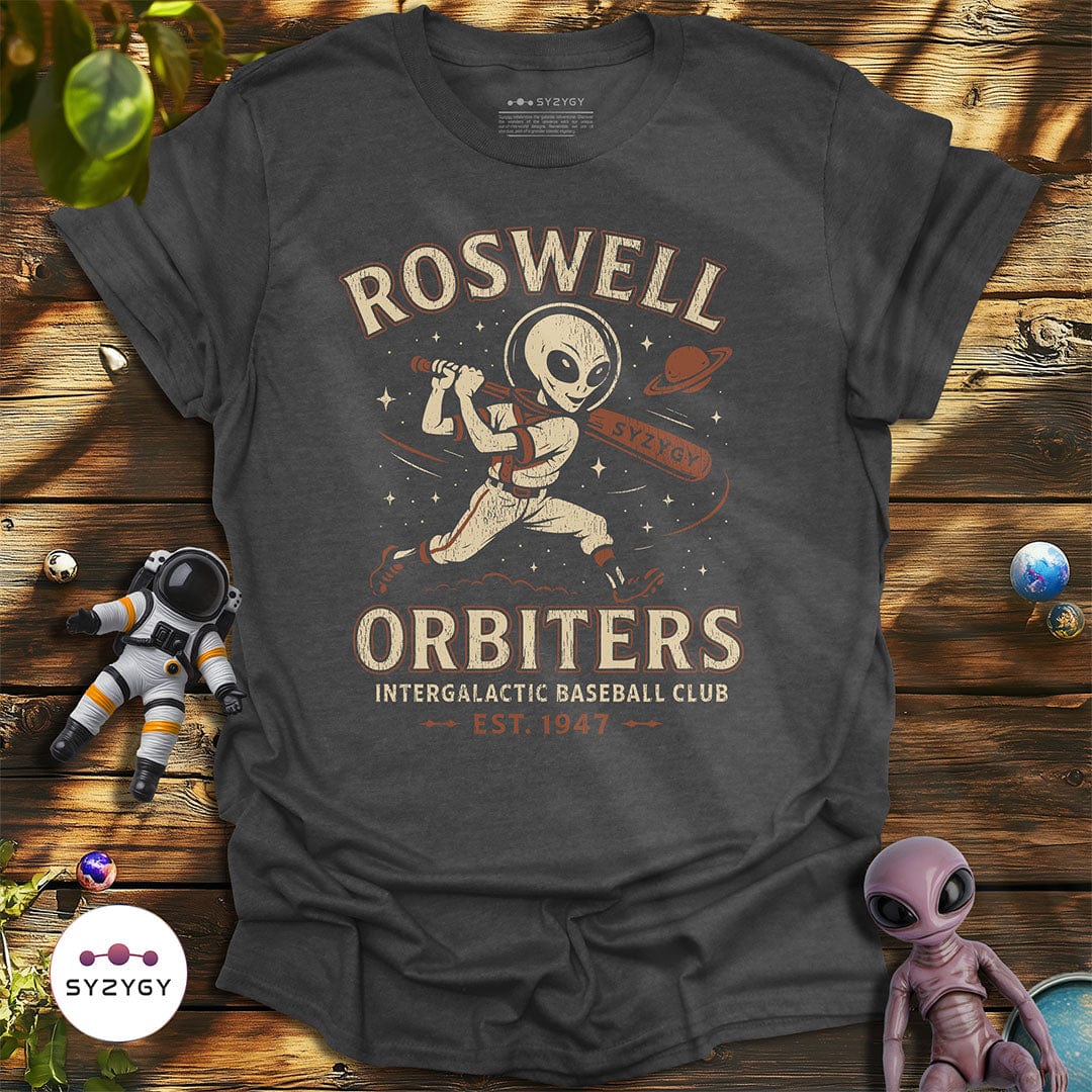 Syzygy Supply T-Shirt Dark Heather Grey / S Roswell Orbiters T-shirt Space Aliens UFO Apparel