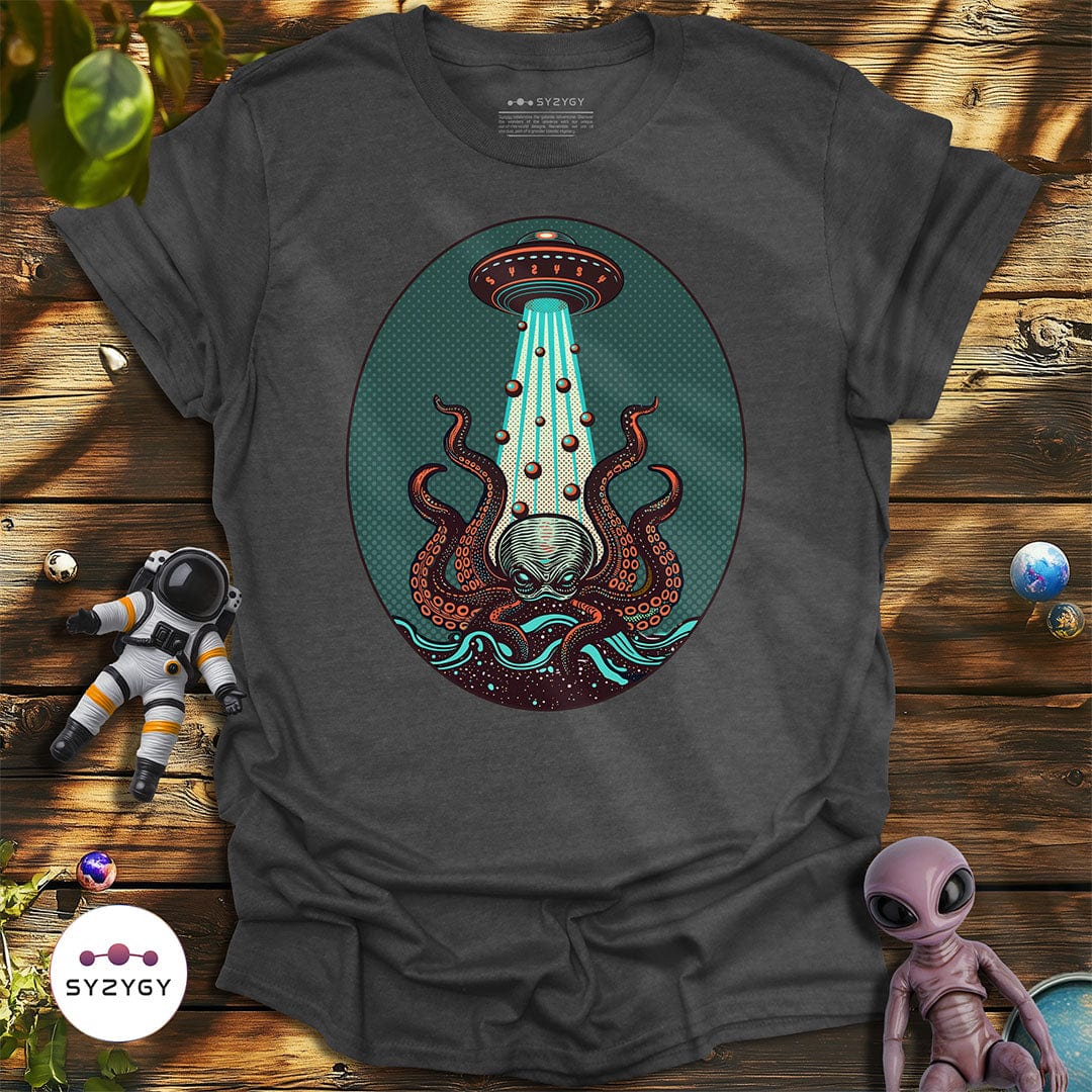 Syzygy Supply T-Shirt Dark Heather / S Tentacle Takeover T-shirt Space Aliens UFO Apparel