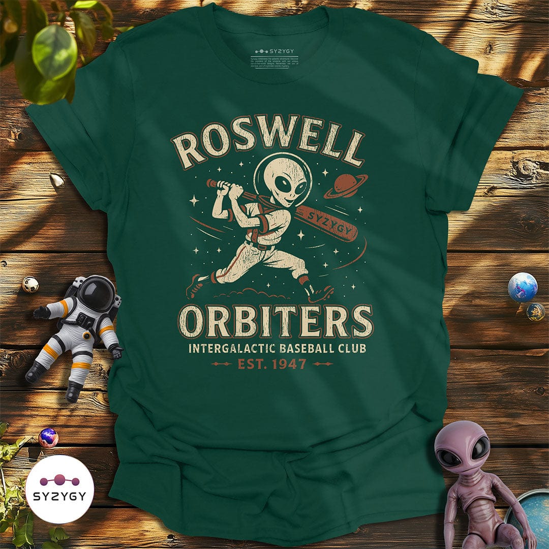 Syzygy Supply T-Shirt Forest Green / S Roswell Orbiters T-shirt Space Aliens UFO Apparel