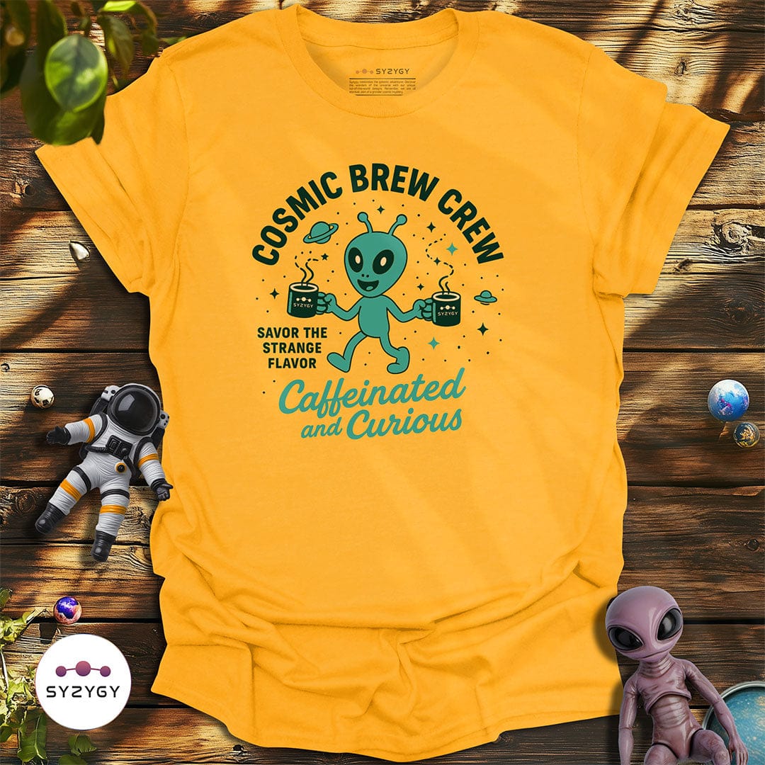 Syzygy Supply T-Shirt Gold / S Cosmic Brew Crew T-shirt Space Aliens UFO Apparel