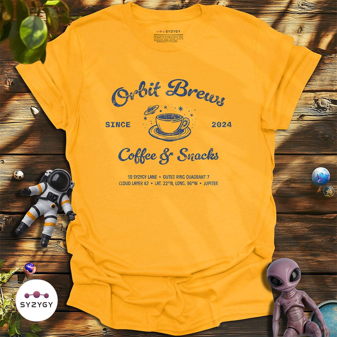 Syzygy Supply T-Shirt Gold / S Orbit Brews T-shirt Space Aliens UFO Apparel