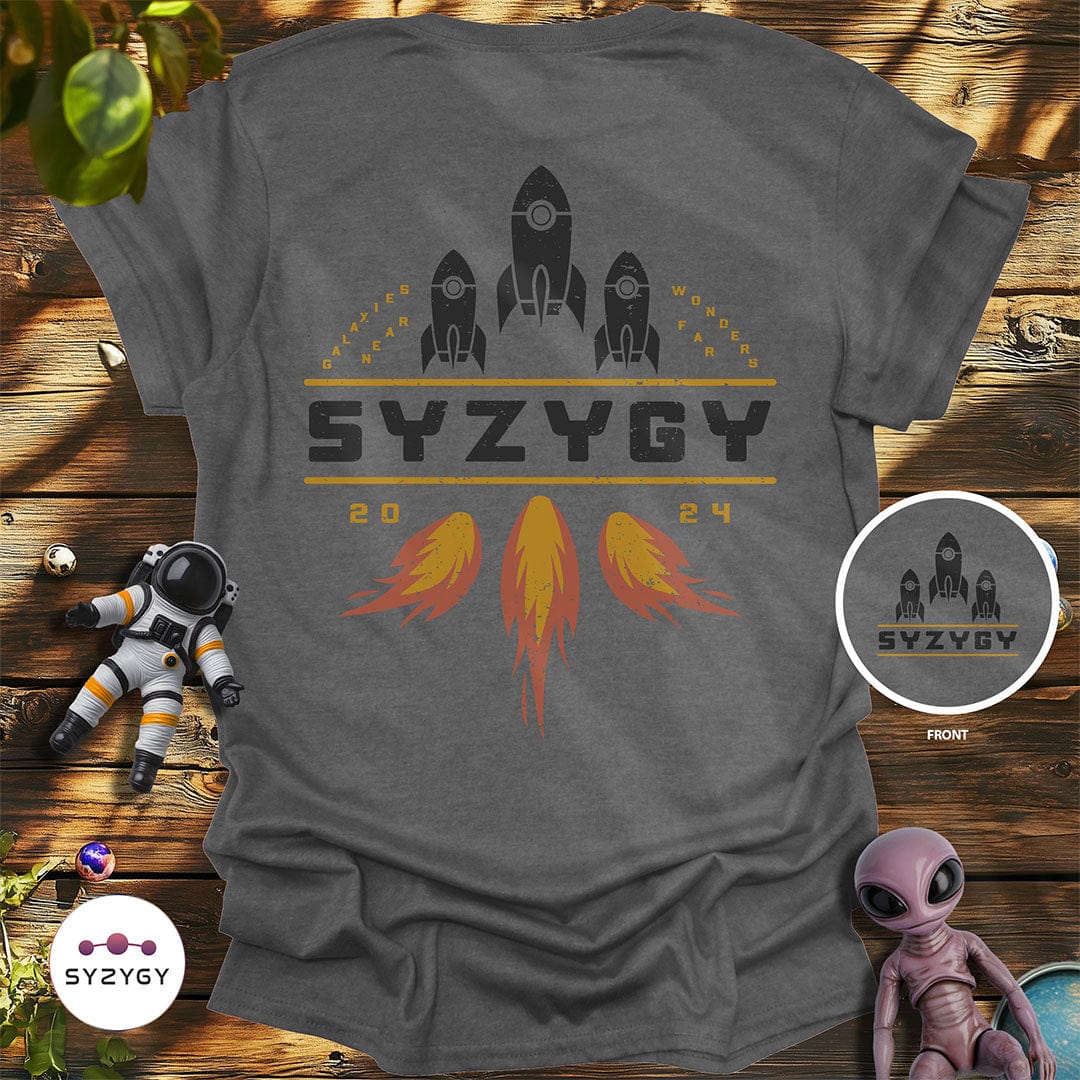 Syzygy Supply T-Shirt Graphite Heather / S Triple Burn T-shirt Space Aliens UFO Apparel