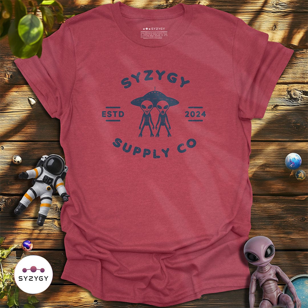 Syzygy Supply T-Shirt Heather Cardinal / S Alien Rendezvous T-shirt Space Aliens UFO Apparel