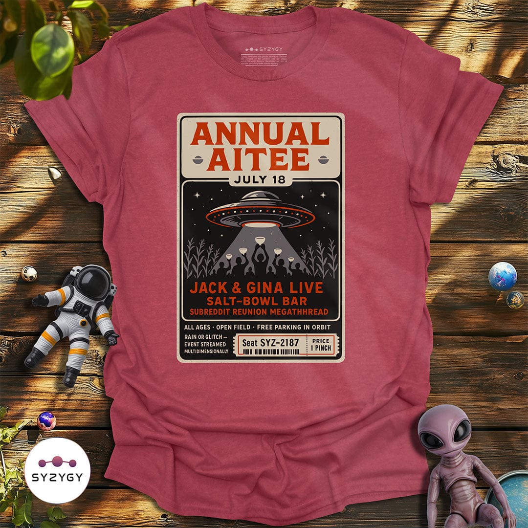 Syzygy Supply T-Shirt Heather Cardinal / S Annual Aitee T-shirt Space Aliens UFO Apparel