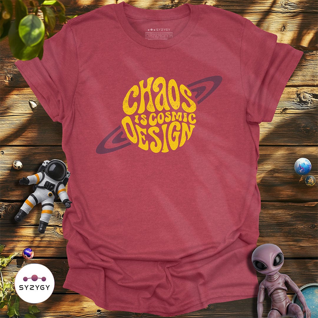 Syzygy Supply T-Shirt Heather Cardinal / S Chaos is Cosmic Design T-shirt Space Aliens UFO Apparel