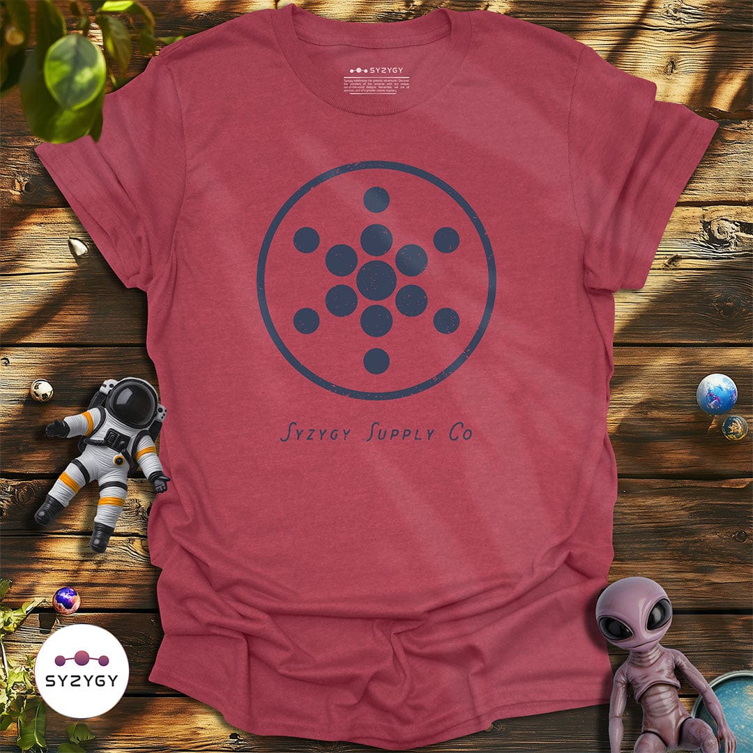 Syzygy Supply T-Shirt Heather Cardinal / S Geometric Whisper T-shirt Space Aliens UFO Apparel
