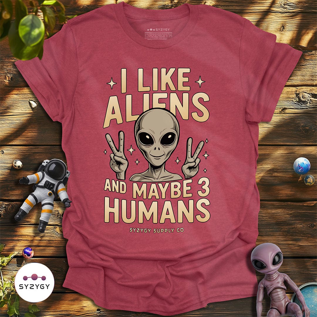 Syzygy Supply T-Shirt Heather Cardinal / S I Like Aliens T-shirt Space Aliens UFO Apparel