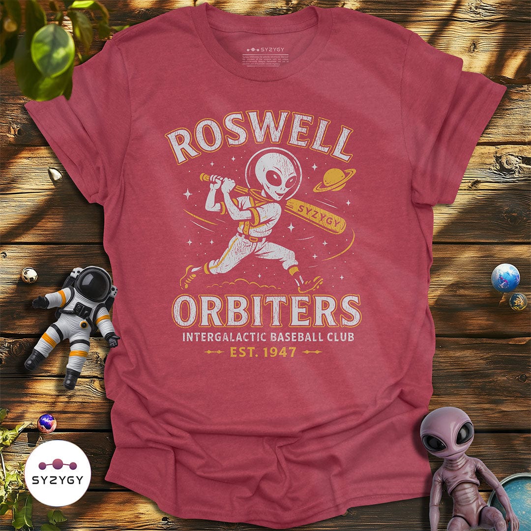 Syzygy Supply T-Shirt Heather Cardinal / S Roswell Orbiters T-shirt Space Aliens UFO Apparel