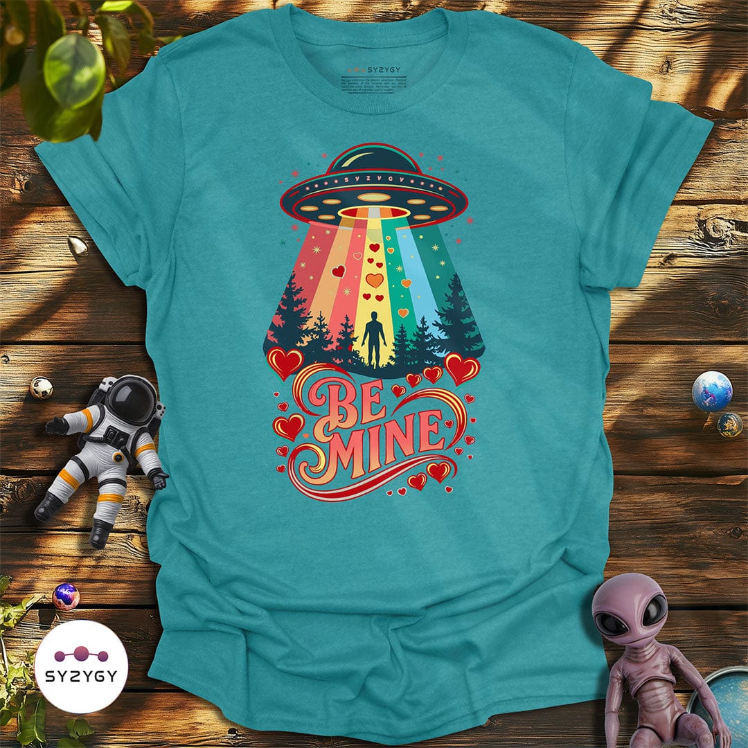 Syzygy Supply T-Shirt Heather Galapagos Blue / S Be Mine T-shirt Space Aliens UFO Apparel
