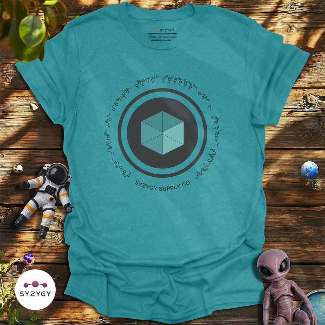Syzygy Supply T-Shirt Heather Galapagos Blue / S Cubisphere Encounter T-shirt Space Aliens UFO Apparel