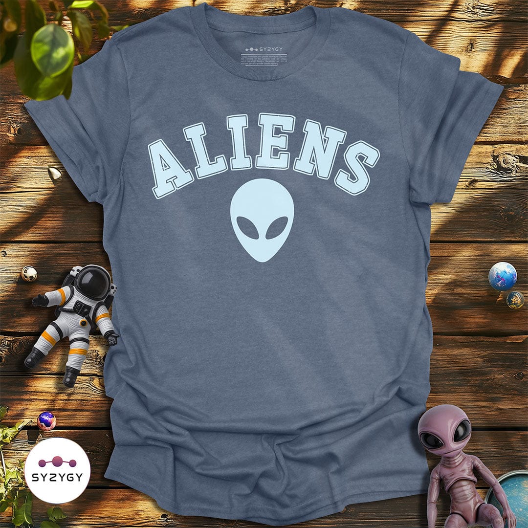 Syzygy Supply T-Shirt Heather Indigo / S Aliens T-shirt Space Aliens UFO Apparel