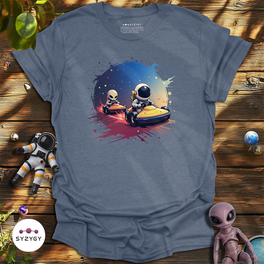 Syzygy Supply T-Shirt Heather Indigo / S Galactic Race T-shirt Space Aliens UFO Apparel