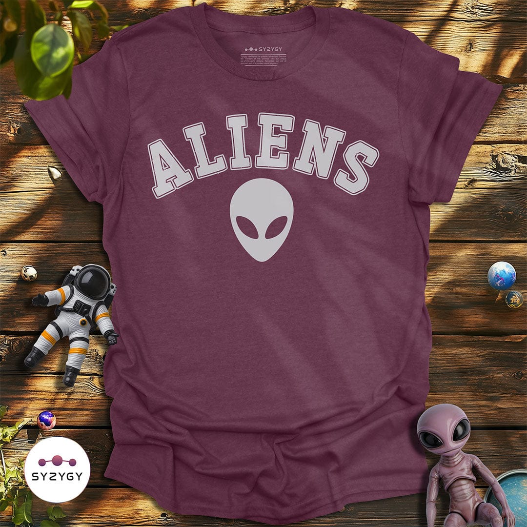 Syzygy Supply T-Shirt Heather Maroon / S Aliens T-shirt Space Aliens UFO Apparel