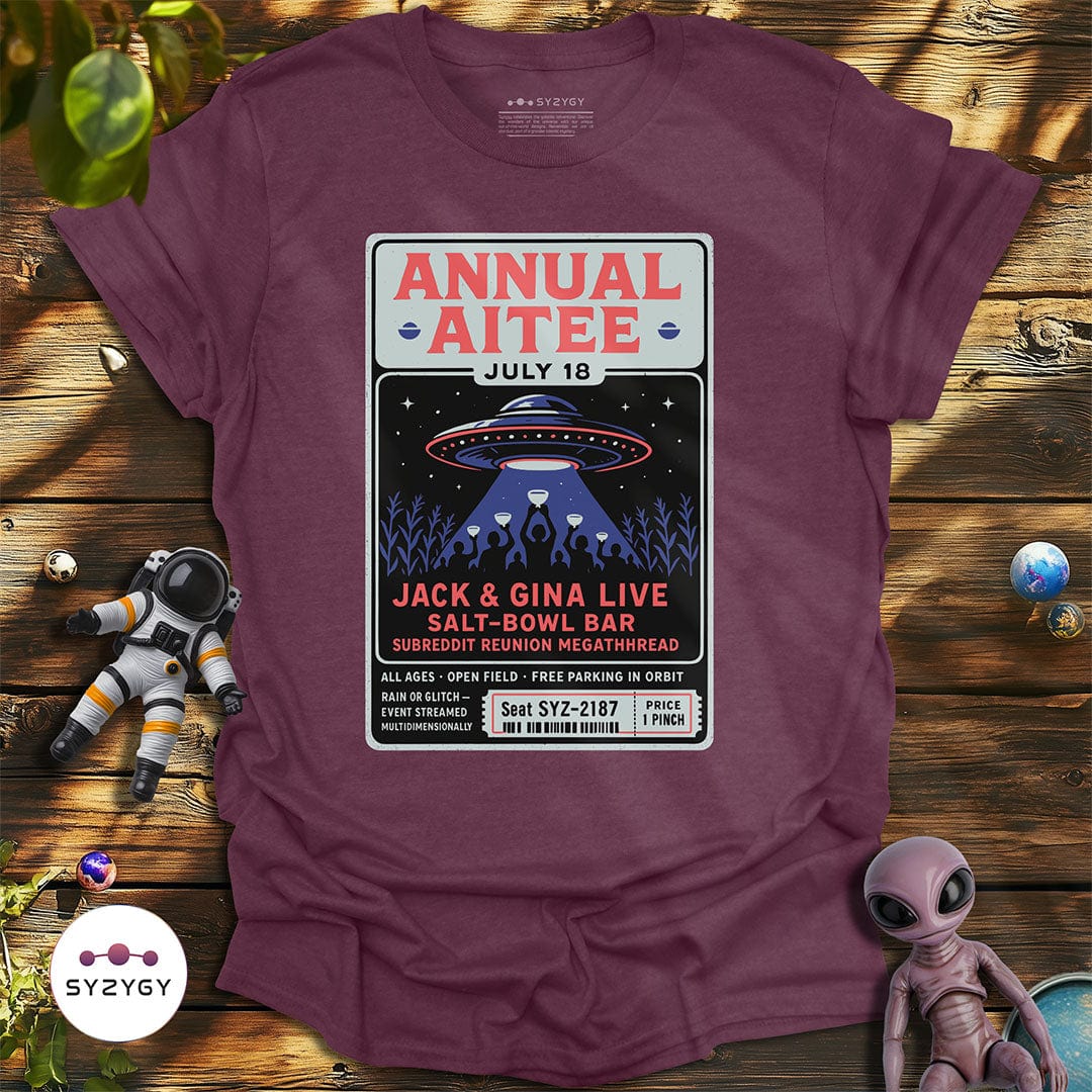 Syzygy Supply T-Shirt Heather Maroon / S Annual Aitee T-shirt Space Aliens UFO Apparel