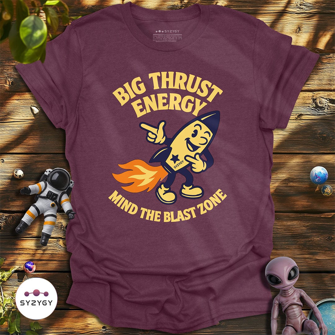 Syzygy Supply T-Shirt Heather Maroon / S Big Thrust Energy T-shirt Space Aliens UFO Apparel