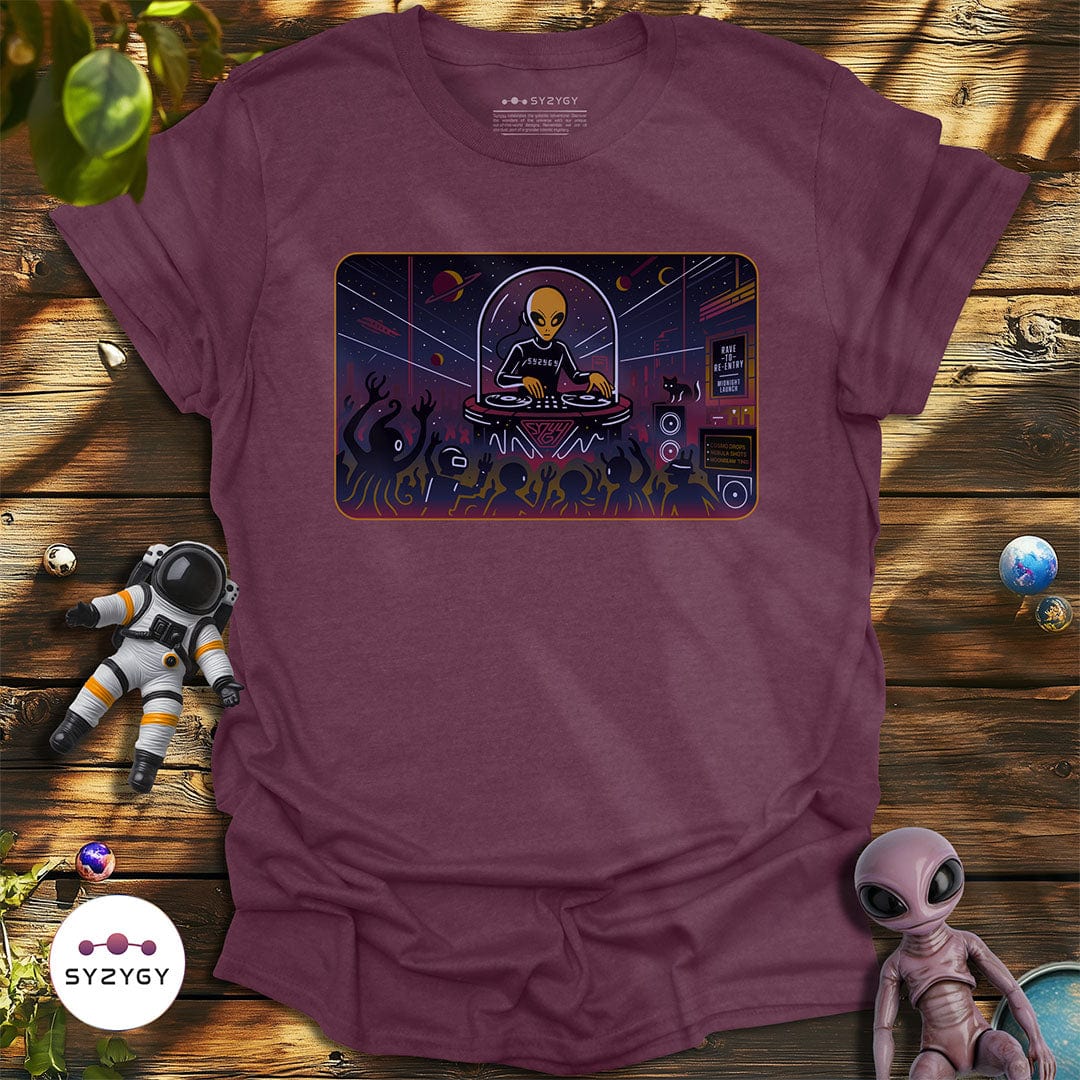 Syzygy Supply T-Shirt Heather Maroon / S Nebular Nightlife T-shirt Space Aliens UFO Apparel