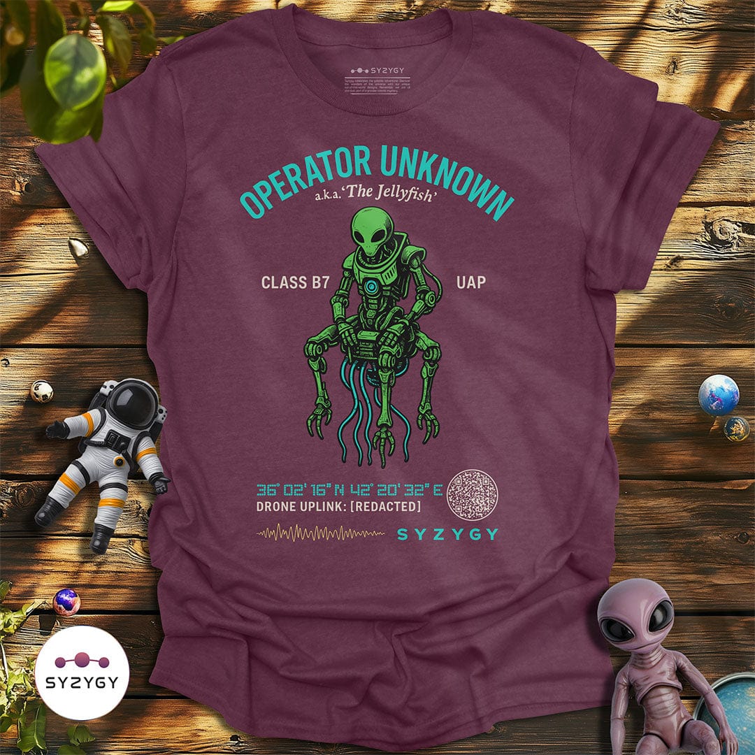 Syzygy Supply T-Shirt Heather Maroon / S Operator Unknown T-shirt Space Aliens UFO Apparel