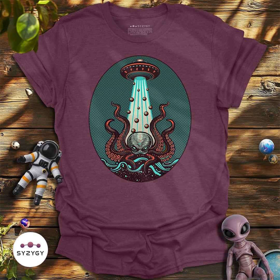 Syzygy Supply T-Shirt Heather Maroon / S Tentacle Takeover T-shirt Space Aliens UFO Apparel